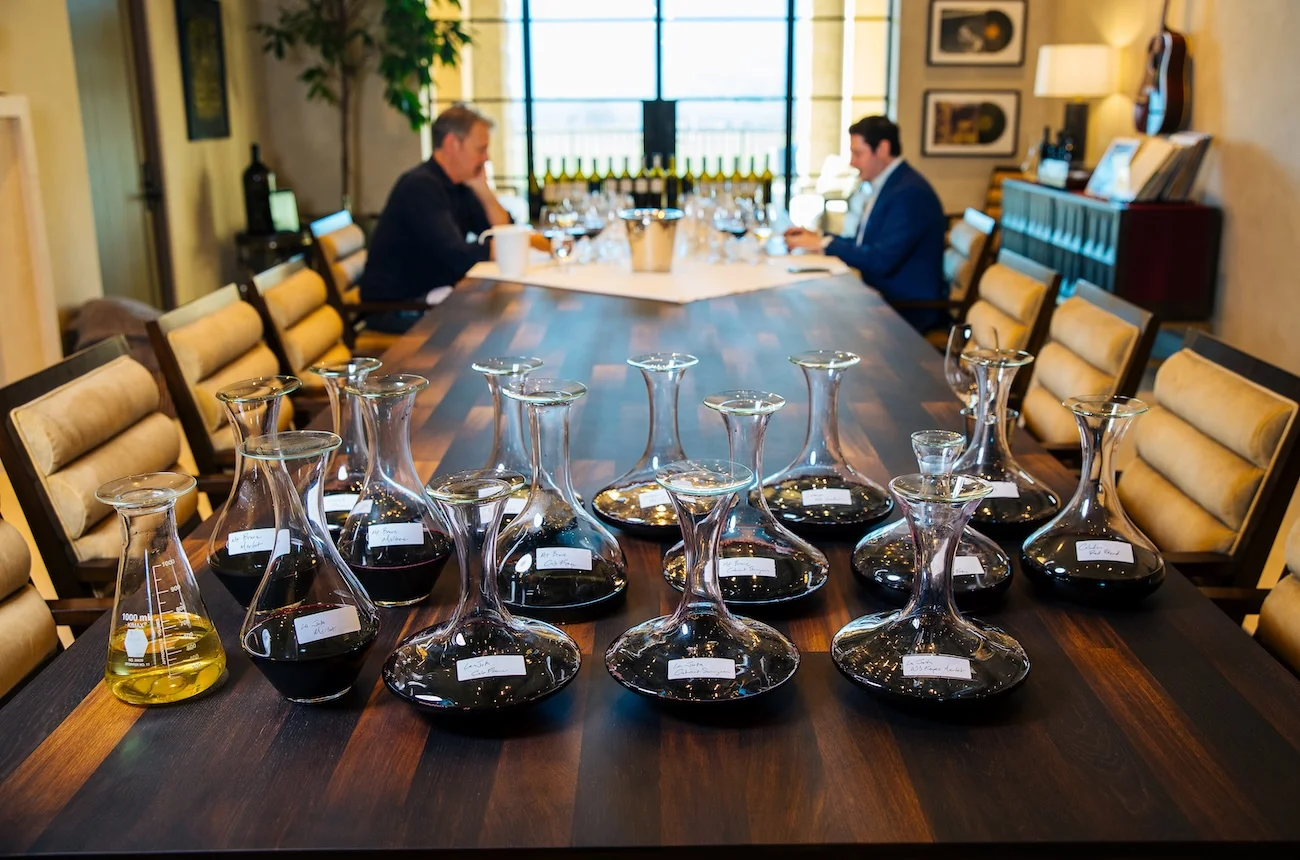 Tasting wines at Lokoya